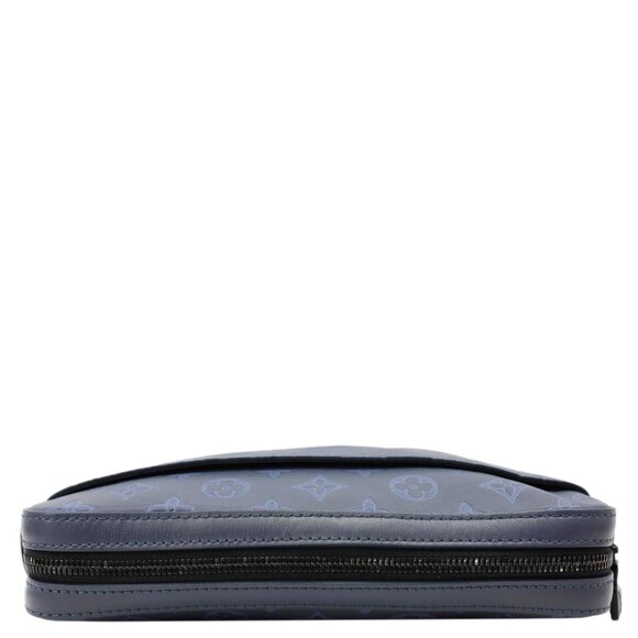 Louis Vuitton  Duo Monogram Shadow Leather Shoulder Bag Navy Blue - Picture 5 of 12